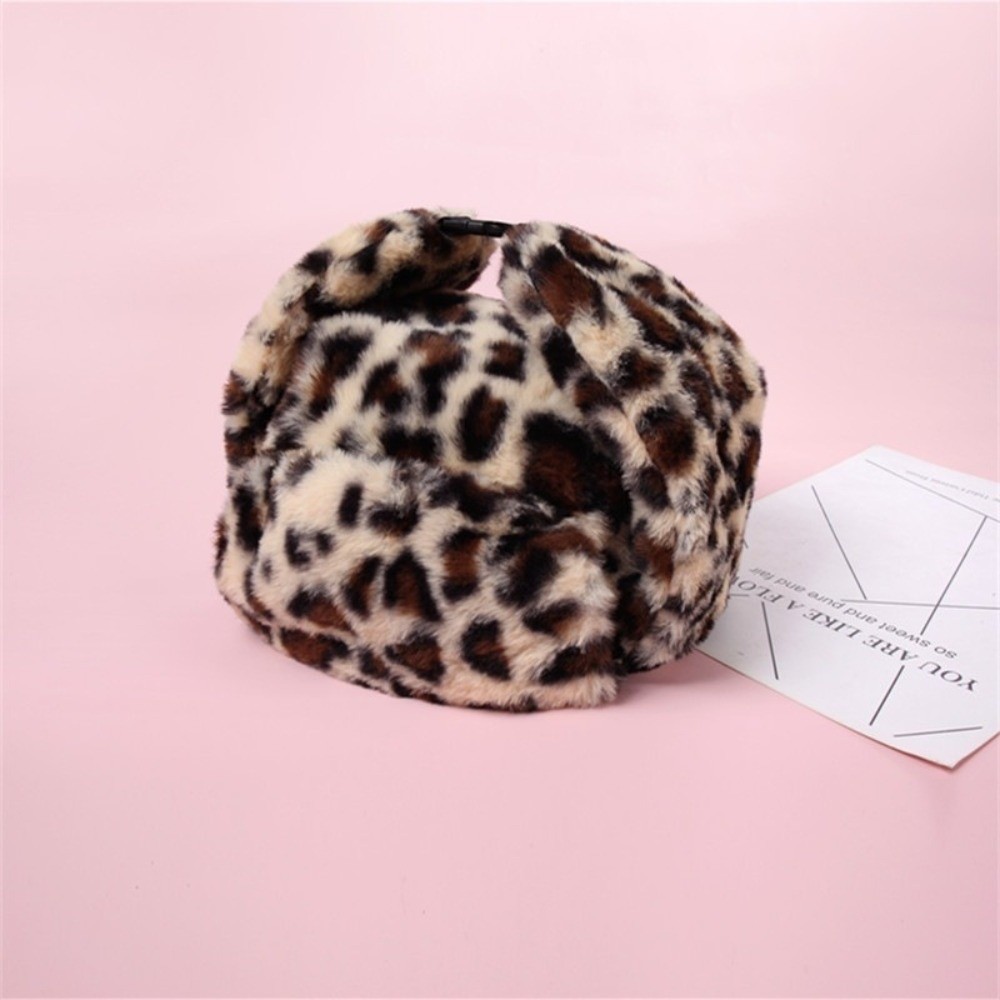 Trapper Hat Ear Flap - Warm Leopard Print Trapper Hat Windproof