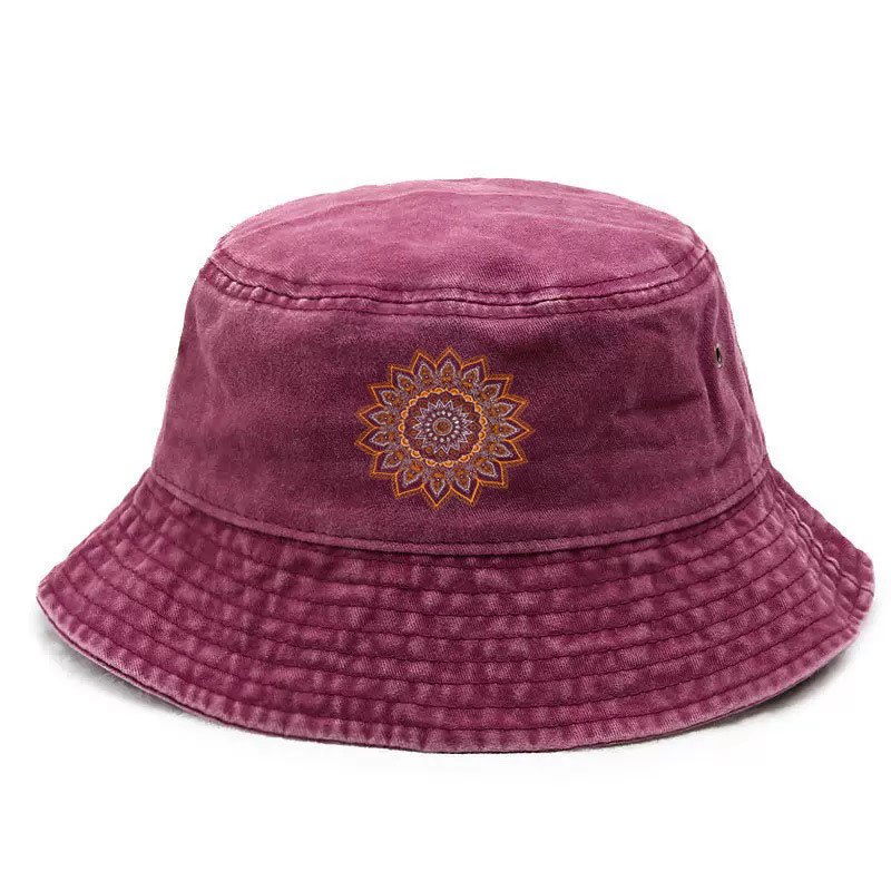 Bucket Hat Cotton - Unisex Adjustable Fisherman'S Hat with Bohemian