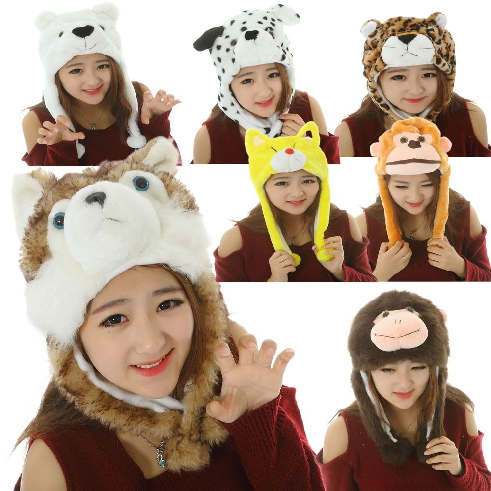 Winter Trapper Hat - Cartoon Plush Moving Hat Animal Trapper