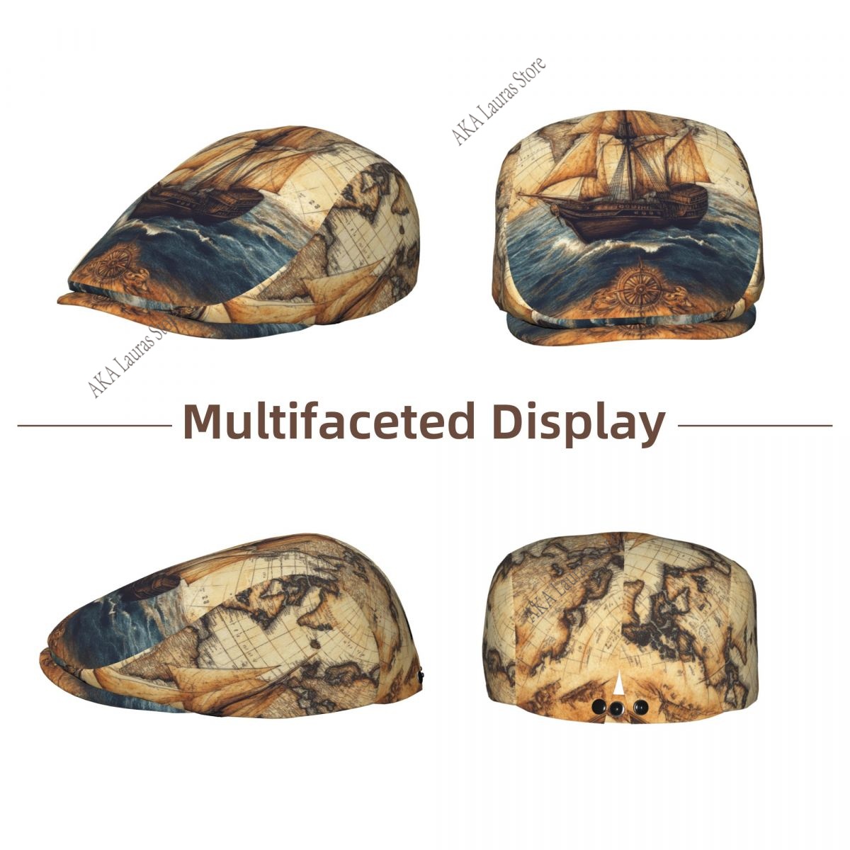 Newsboy Cap Vintage World Map  - Newsboy Cap Ivy recension och pris