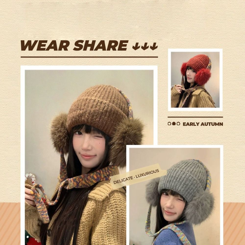 Retro Knit Ear Flap Beanie Cuf - Beanie Cuffed Knit recension och pris