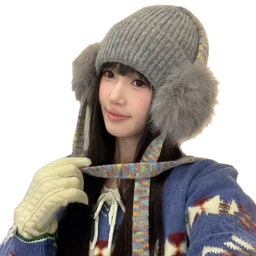 Retro Knit Ear Flap Beanie Cuf - Beanie Cuffed Knit recension och pris