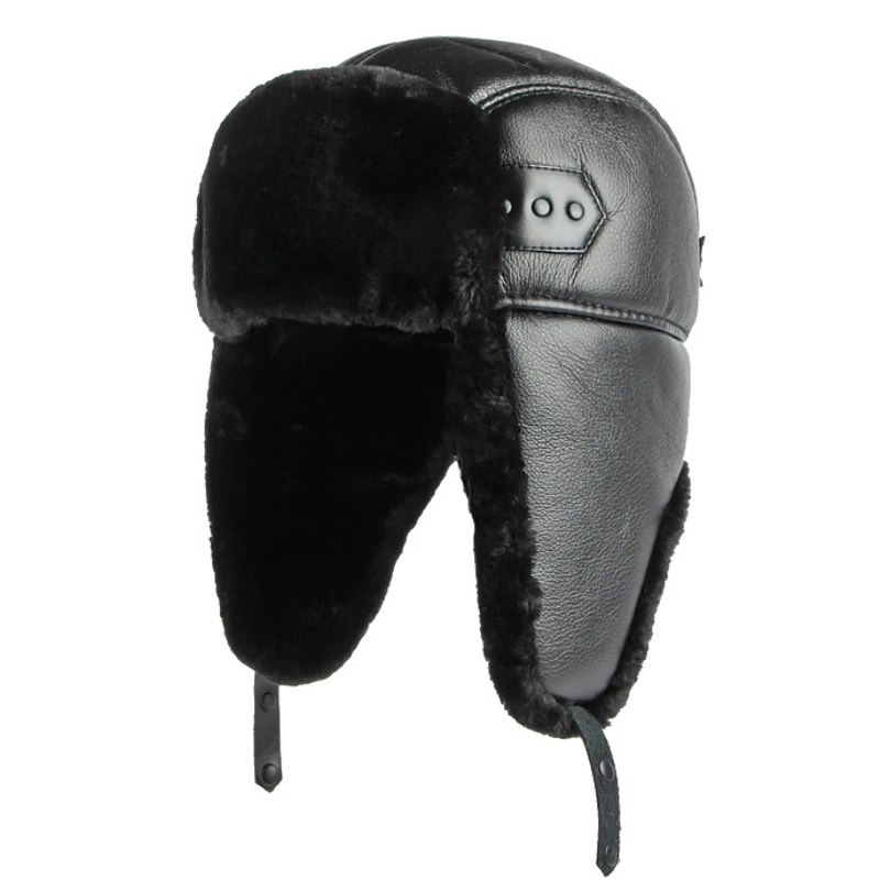 HT4002 New PU Leather Russian  - Trapper Hat Ear Flap recension och pris