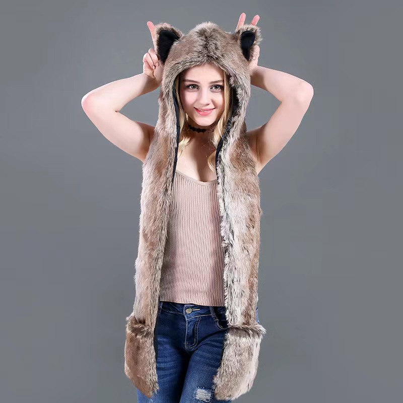 Men/Women Faux Fur Hood Animal - Winter Trapper Hat recension och pris