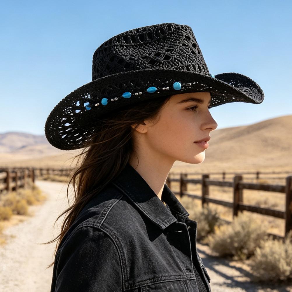 Wide Brim Cowboy Hat Western S - Cowboy Hat Straw recension och pris