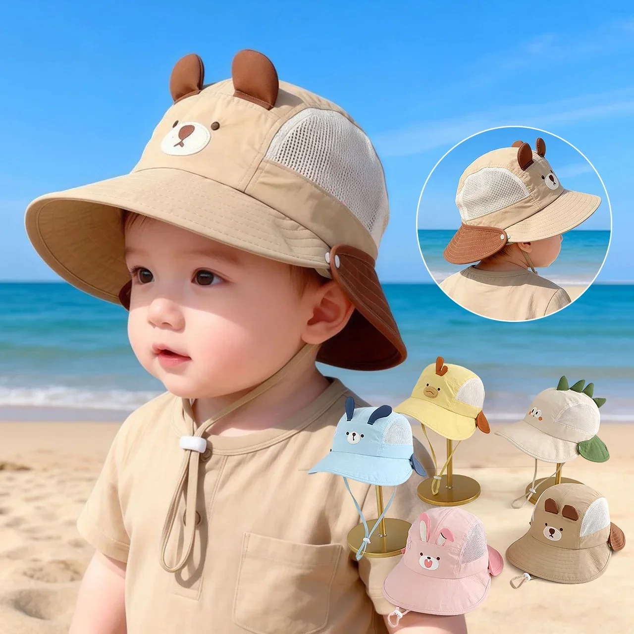 Baby Cartoon Bear Rabbit Ear S - Visor Sun Hat recension och pris