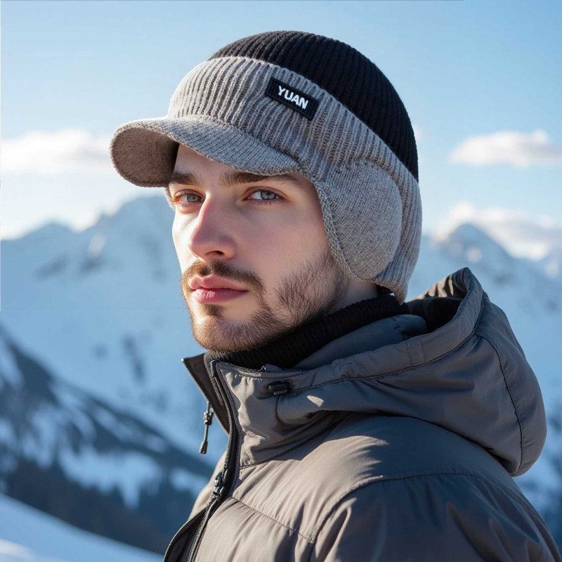Dual-Tone Knit Baseball Cap- O - Trapper Hat Ear Flap recension och pris