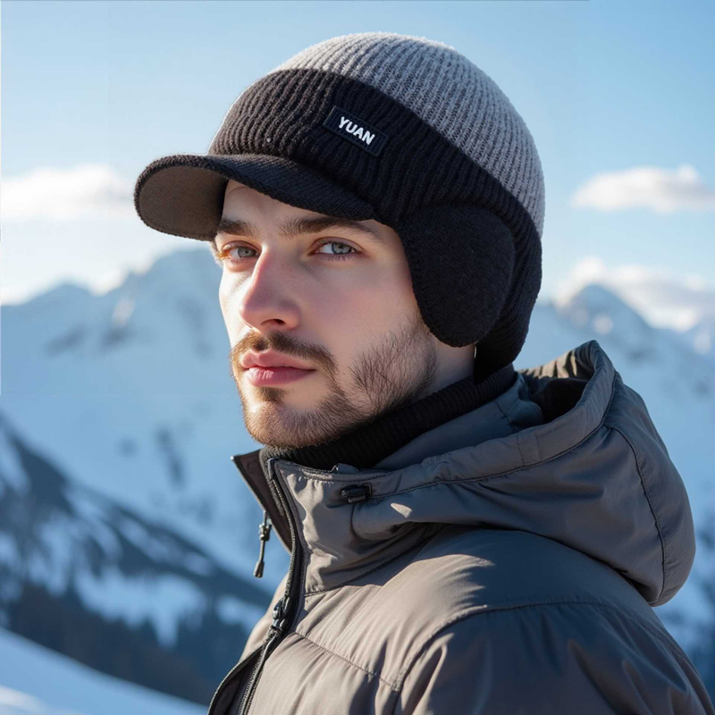 Dual-Tone Knit Baseball Cap- O - Trapper Hat Ear Flap recension och pris
