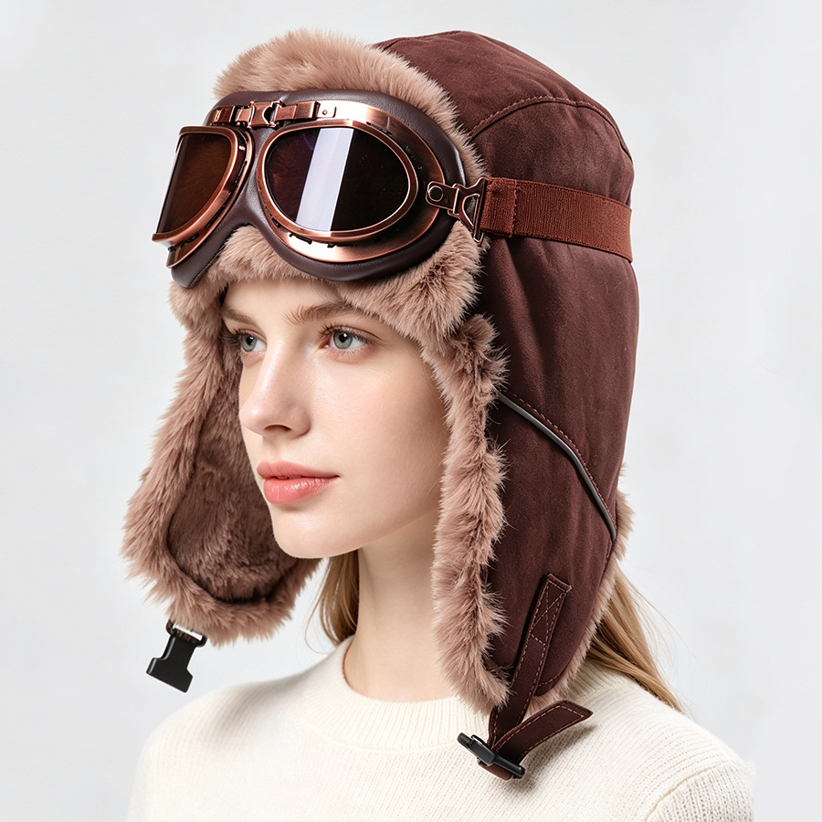 Vintage Aviator Hat with Goggl - Winter Trapper Hat recension och pris